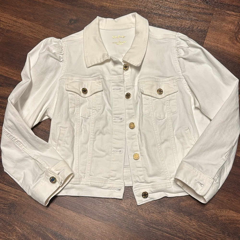 Lilly Pulitzer Laylani white denim jacket